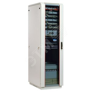 Шкаф телекоммуникационный напольный 38U (600х800) дверь стекло