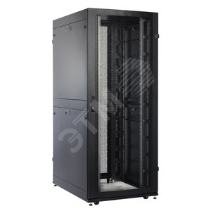 Шкаф серверный ПРОФ напольный 42U (800х1000) дверь перфорированная 2 шт черный в сборе ШТК-СП-42.8.10-44АА-9005 ЦМО