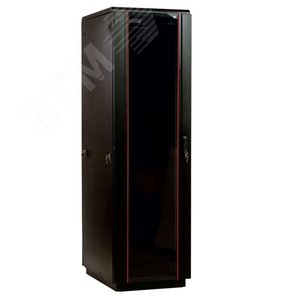 Шкаф телекоммуникационный напольный 42U (600x1000)дверь стекло, черн
