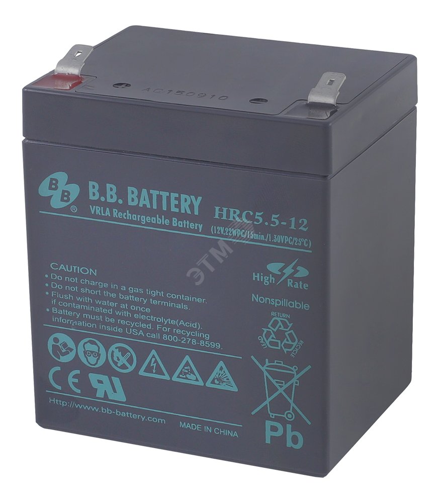 Аккумулятор 12В 5.5Ач HRC 5,5-12 B.B.Battery