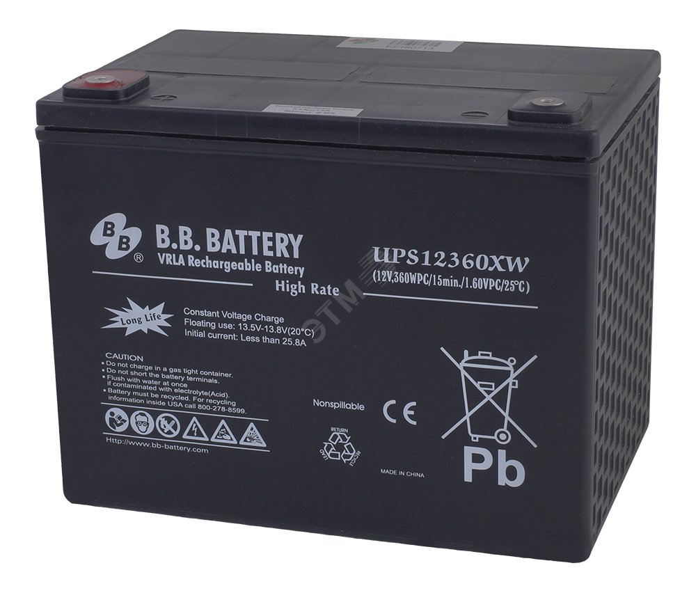 Аккумулятор 12В 88Ач UPS 12360XW B.B.Battery