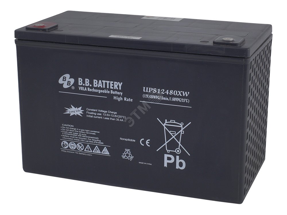 Аккумулятор 12В 120Ач UPS 12480XW B.B.Battery