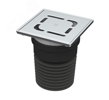 Изображение товара Трап универсальный ТП-73N из нержавеющей стали для внутренней канализации 15x15 см с сухим затвором