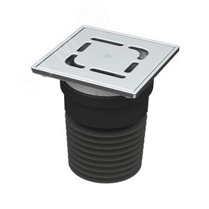 Изображение товара Трап универсальный ТП-73N для внутренней канализации с рамкой из нержавеющей стали 15х15 см и сухим незамерзающим затвором (шт)