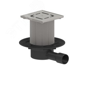 Изображение товара Трап горизонтальный регулируемый ТП-510N-3000 для внутренней канализации 50,40 мм, с решеткой и рамкой из нержавеющей стали 15х15 см и с незамерзающим запахозапирающим устройством (шт)