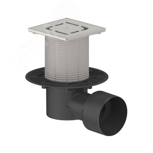 Изображение товара Трап горизонтальный регулируемый ТП-5100N-3000 для внутренней канализации 75,110 мм, с решеткой из нержавеющей стали 15х15 см и с незамерзающим запахозапирающим устройством (шт)