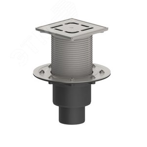 Изображение товара Трап вертикальный регулируемый c прижимным фланцем ТП-310.1-3000 для внутренней канализации 110,75,50 мм, с рамкой и решеткой из нержавеющей стали 15х15 см и гидрозатвором (шт)