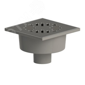 Изображение товара Трап вертикальный ТП-102.50 для внутренней канализации 50 мм, с решеткой из нержавеющей стали 15х15 см и сухим затвором (шт)