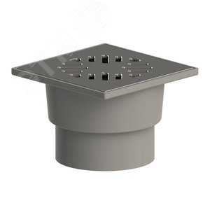 Изображение товара Трап вертикальный ТП-104.110 для внутренней канализации 110 мм, с решеткой из нержавеющей стали 15х15 см и гидрозатвором (шт)