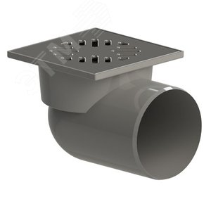 Изображение товара Трап горизонтальный ТП-105.110 для внутренней канализации 110 мм, с решеткой из нержавеющей стали 15х15 см и двойным затвором (шт)