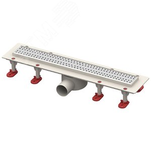 Изображение товара трап линейный с сухим затвором, с горизонтальным выходом d50 мм, решетка l500 мм, решетка нержавеющая сталь (шт)