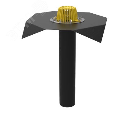 Изображение товара Кровельная воронка ТП-01.100/6/В с листвоуловителем и фланцем