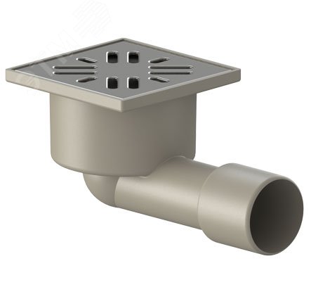 Изображение товара Горизонтальный трап ТП-101.50 с гидрозатвором 50 мм нержавеющая сталь Россия