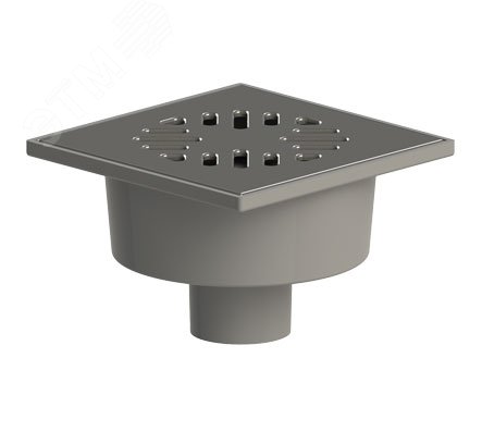 Изображение товара Вертикальный трап ТП-102.50 с решеткой нерж. сталь и двойным затвором