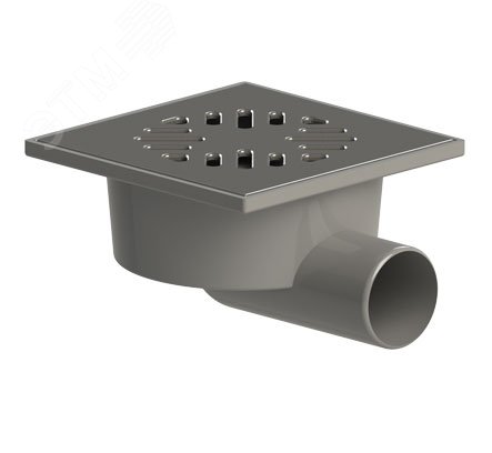 Изображение товара Горизонтальный трап ТП-103.50 с механическим затвором и решеткой из нержавеющей стали 50 мм