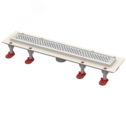 Изображение товара Трап линейный с сухим затвором вертикальный выход d50 мм 600 мм решетка нержавеющая сталь