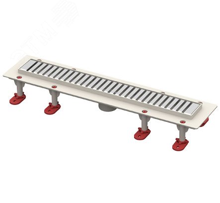 Изображение товара Линейный трап ТП-50D-600 с сухим затвором и вертикальным выходом нержавеющая сталь