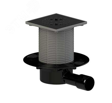 Изображение товара трап горизонтальный регулируемый тп-510р для внутренней канализации 50 мм, с чугунной решеткой 15х15 см и гидрозатвором (шт)