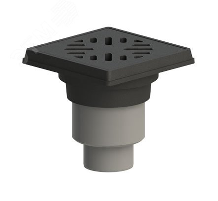 Изображение товара Трап пластиковый ТП-606.1 с чугунной решеткой и грязеуловителем