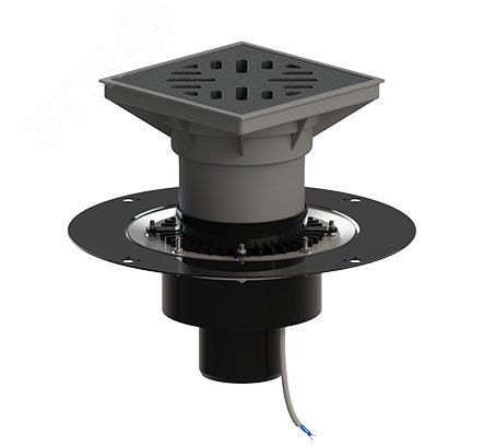 Изображение товара Вертикальный дворовый трап ТП-616.110-Э с выходом 110 мм и решеткой