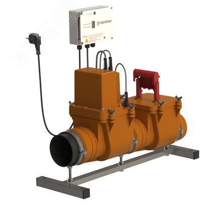 Изображение товара Клапан обратный 110 мм с электроприводом из нержавеющей стали для наружной канализации