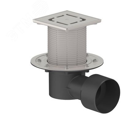 Изображение товара Горизонтальный регулируемый трап ТП-510.1N-3000 с нержавеющей решеткой и незамерзающим затвором