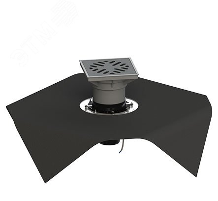 Изображение товара Вертикальный регулируемый дворовый трап ТП-616.110В-Э с фланцем и обогревом 110 мм