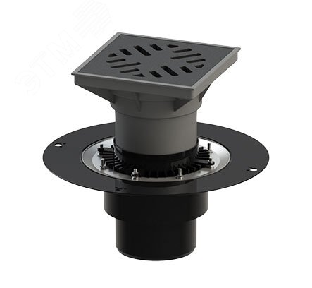 Изображение товара Вертикальный дворовый регулируемый трап ТП-616.160 с диаметром 160 мм, чугунной решеткой