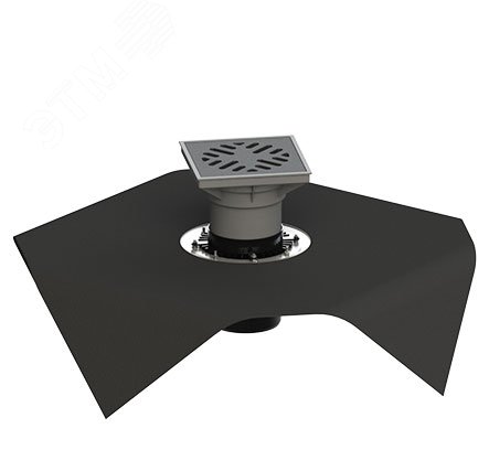 Изображение товара Вертикальный дворовый регулируемый трап ТП-616.160В с чугунной решеткой диаметр 160 мм