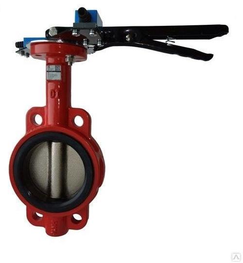 Затвор дисковый поворотный межфланцевый 017W DN 80 (КРАСНЫЙ) ч/ч c устройством контроля положения открыто/закрыто IP66