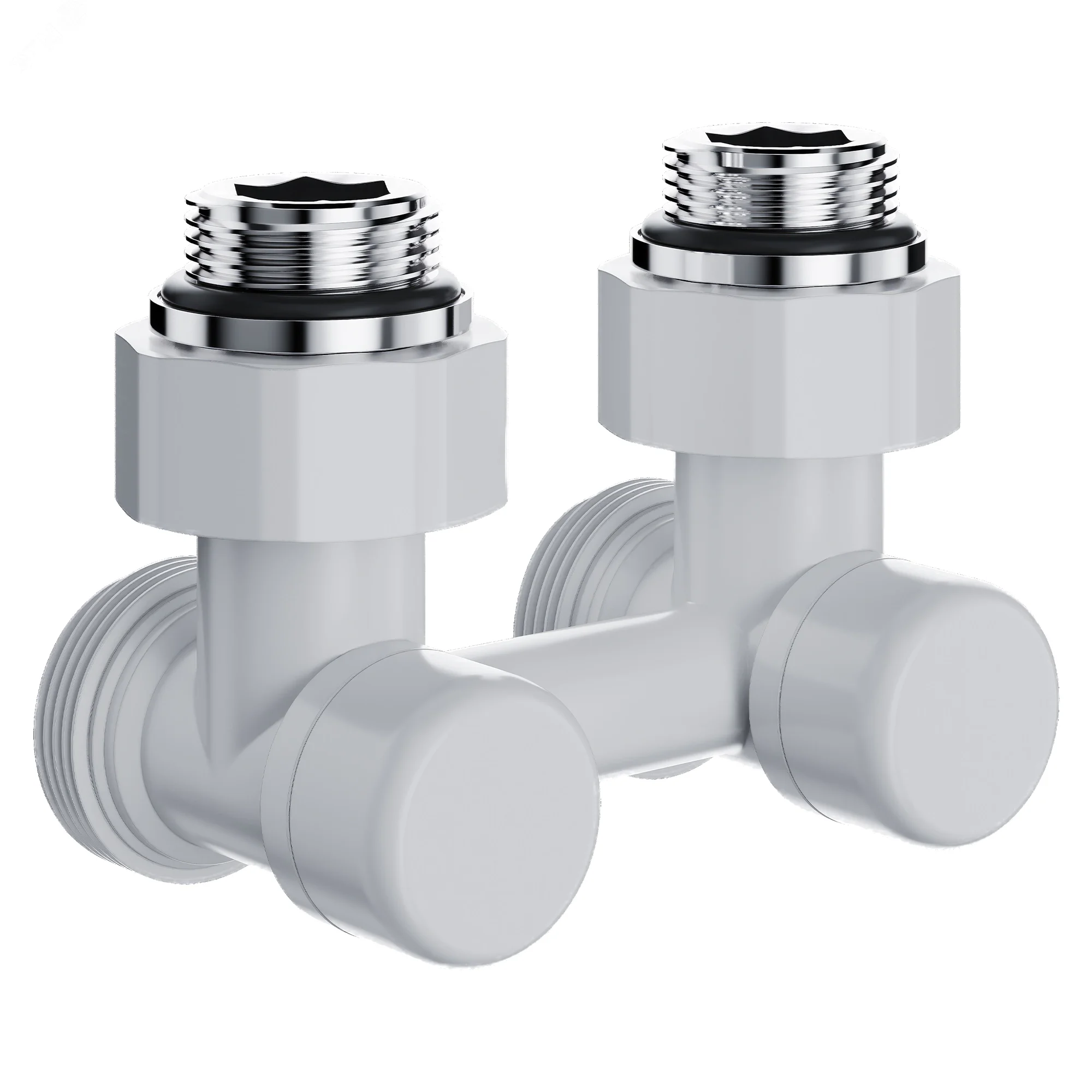 Изображение товара Уголовой фитинг Royal Thermo 1/2х3/4 EK белый для водоснабжения и отопления
