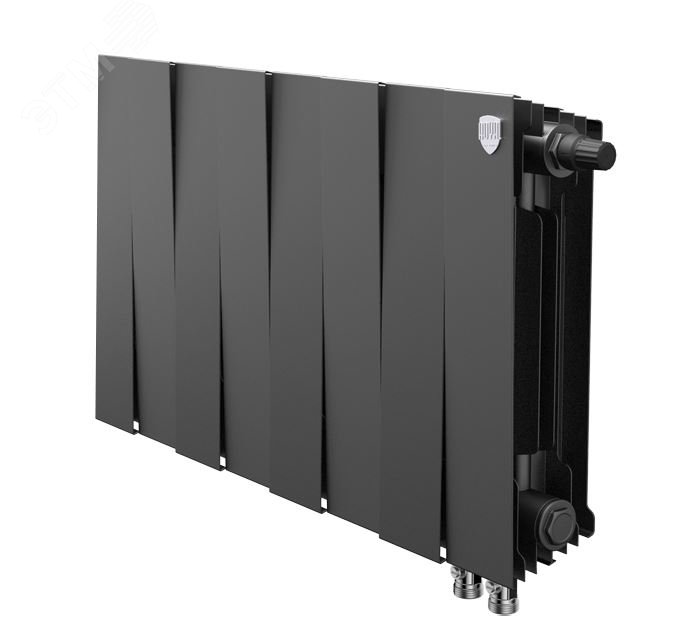 Радиатор биметаллический секционный 300/100/8 боковое подключение цвет Noir Sable RTPNS30008 Royal Thermo