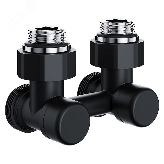 Изображение товара Узел нижнего подключения угловой Royal Thermo 1/2\"x3/4\" черный