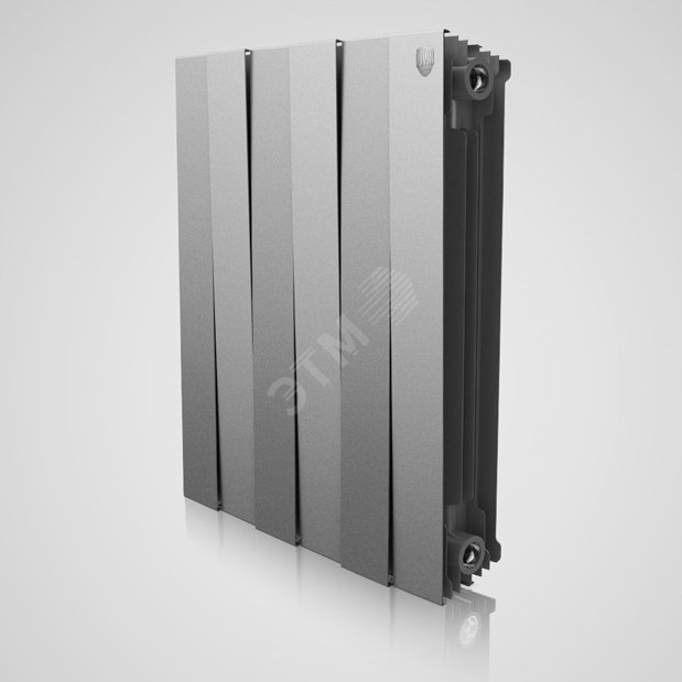 Радиатор биметаллический секционный 500/100/10 боковое подключение цвет Silver Satin RTPNSS50010 Royal Thermo