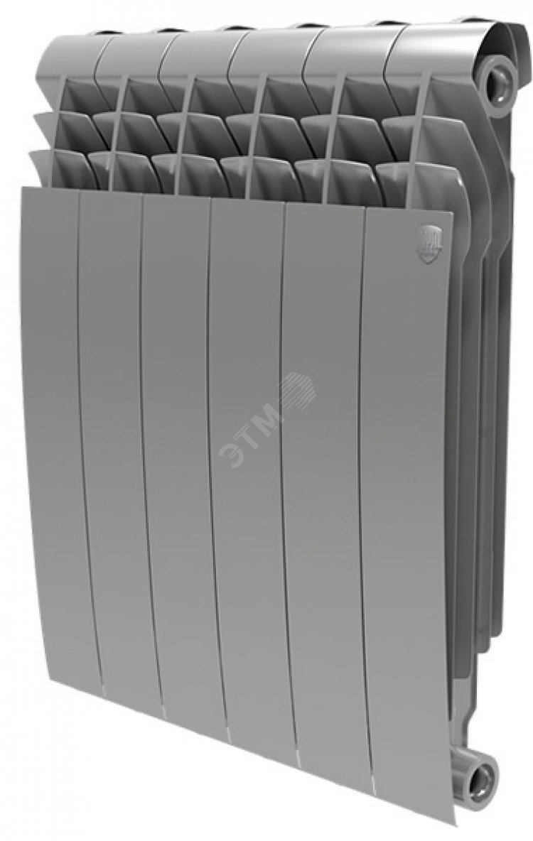 Радиатор биметаллический секционный 500/87/6 боковое подключение цвет Silver Satin RTBSS50006 Royal Thermo