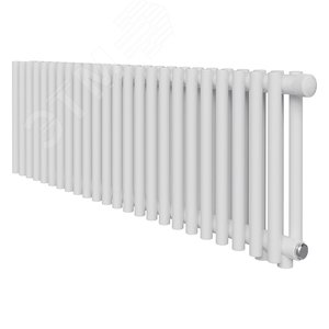 Изображение товара Радиатор стальной трубчатый двухрядный 300/72/24 нижнее подключение коллектор круглого сечения белый (шт)