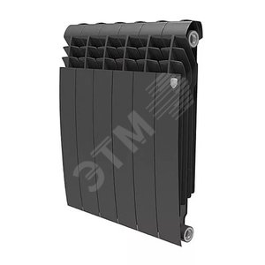 Радиатор биметаллический секционный 500/87/6 боковое подключение цвет Noir Sable