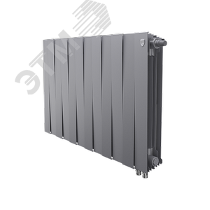 Радиатор биметаллический секционный 500/80/12 ниж нее правое подключение цвет Silver Satin