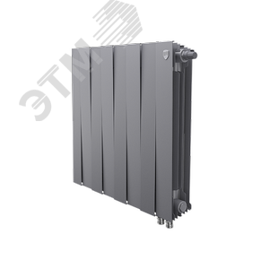 Радиатор биметаллический секционный 500/80/8 нижн ее правое подключение цвет Silver Satin