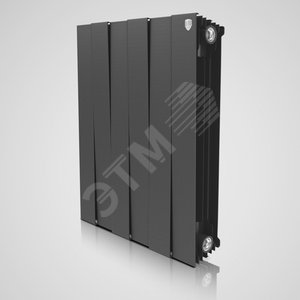 Радиатор биметаллический секционный 500/100/10 боковое подключение цвет Noir Sable RTPNNS50010 Royal Thermo