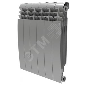 Радиатор биметаллический секционный 500/87/12 боковое подключение цвет Silver Satin