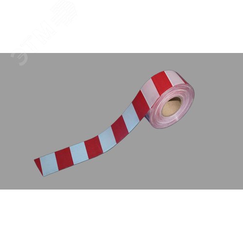 Изображение товара Лента оградительная ЗЕБРА ЛО 250 СТАНДАРТ бело-красная, 75 мм х 250 м 50 мкм (шт)