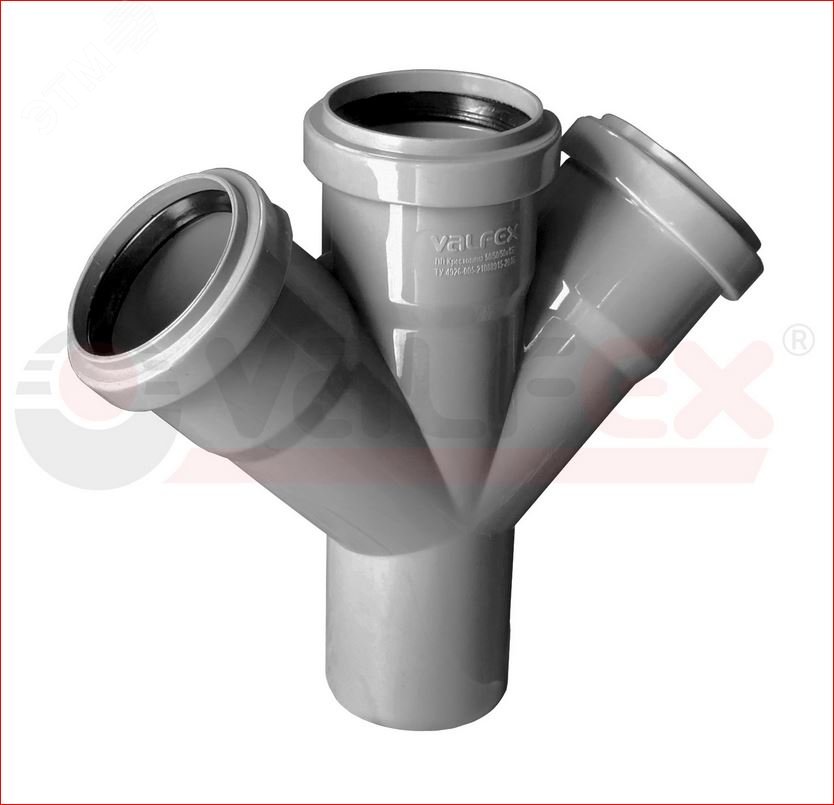 Изображение товара Канализационная крестовина 110х50 45 градусов Valfex одноплоскостная