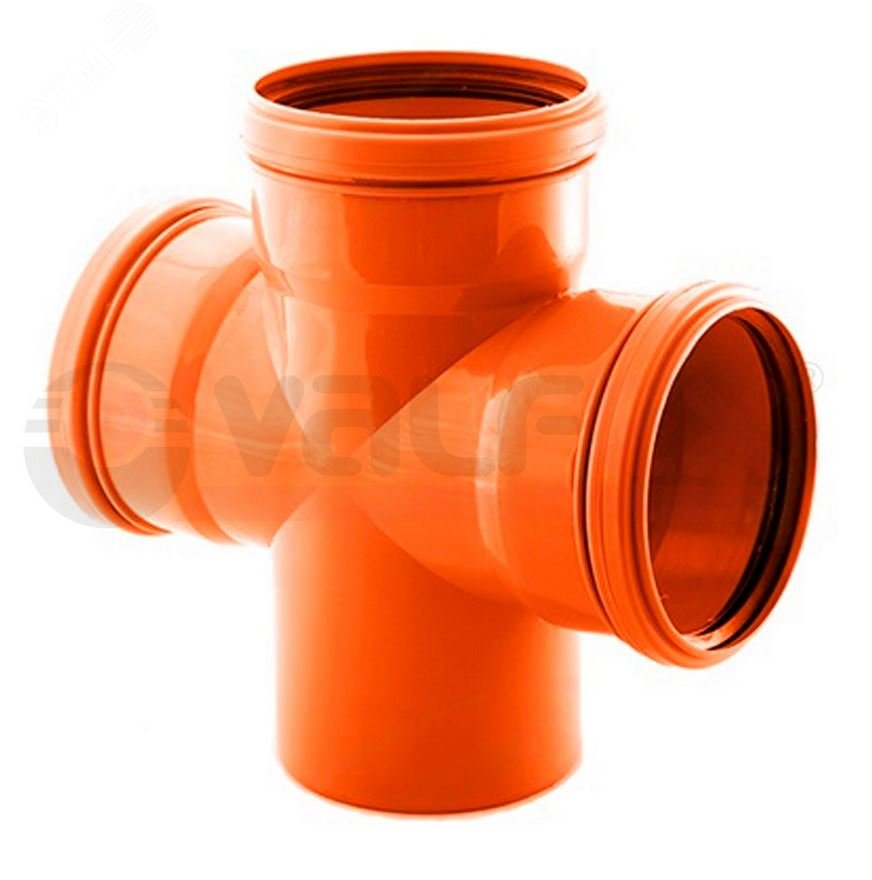 Изображение товара Крестовина 110 87 град. для наружной канализации PVC полипропилен профессиональный монтаж