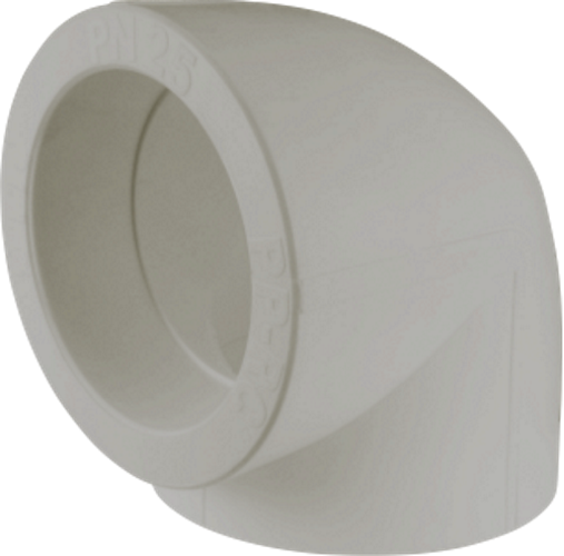 Угольник 50 мм 90 град., полипропиленовый PPR, серый