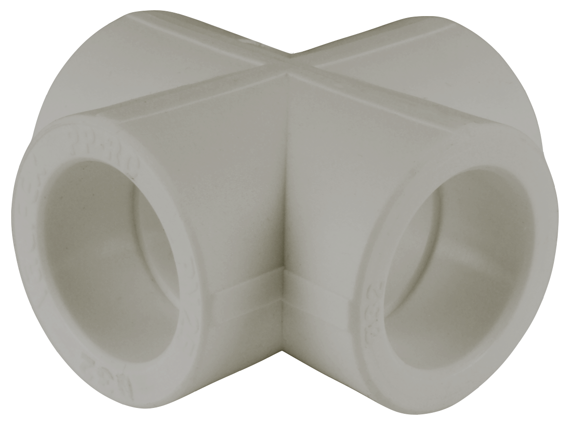 Крестовина 25 полипропиленовая PPR серая