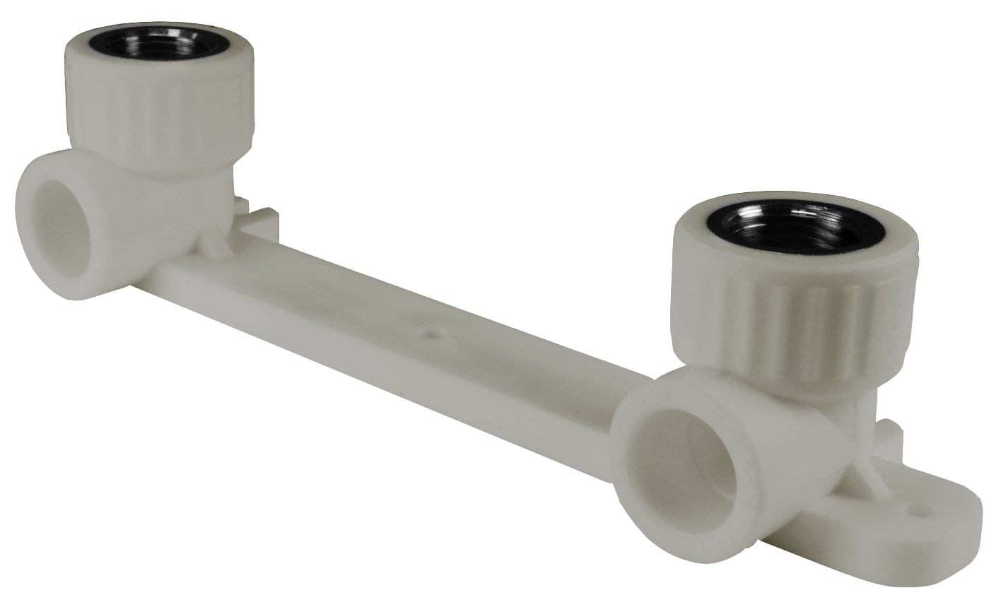 Планка монтажная 25x1/2' ВР для смесителя, с водорозетками, полипропиленовая PPR серая