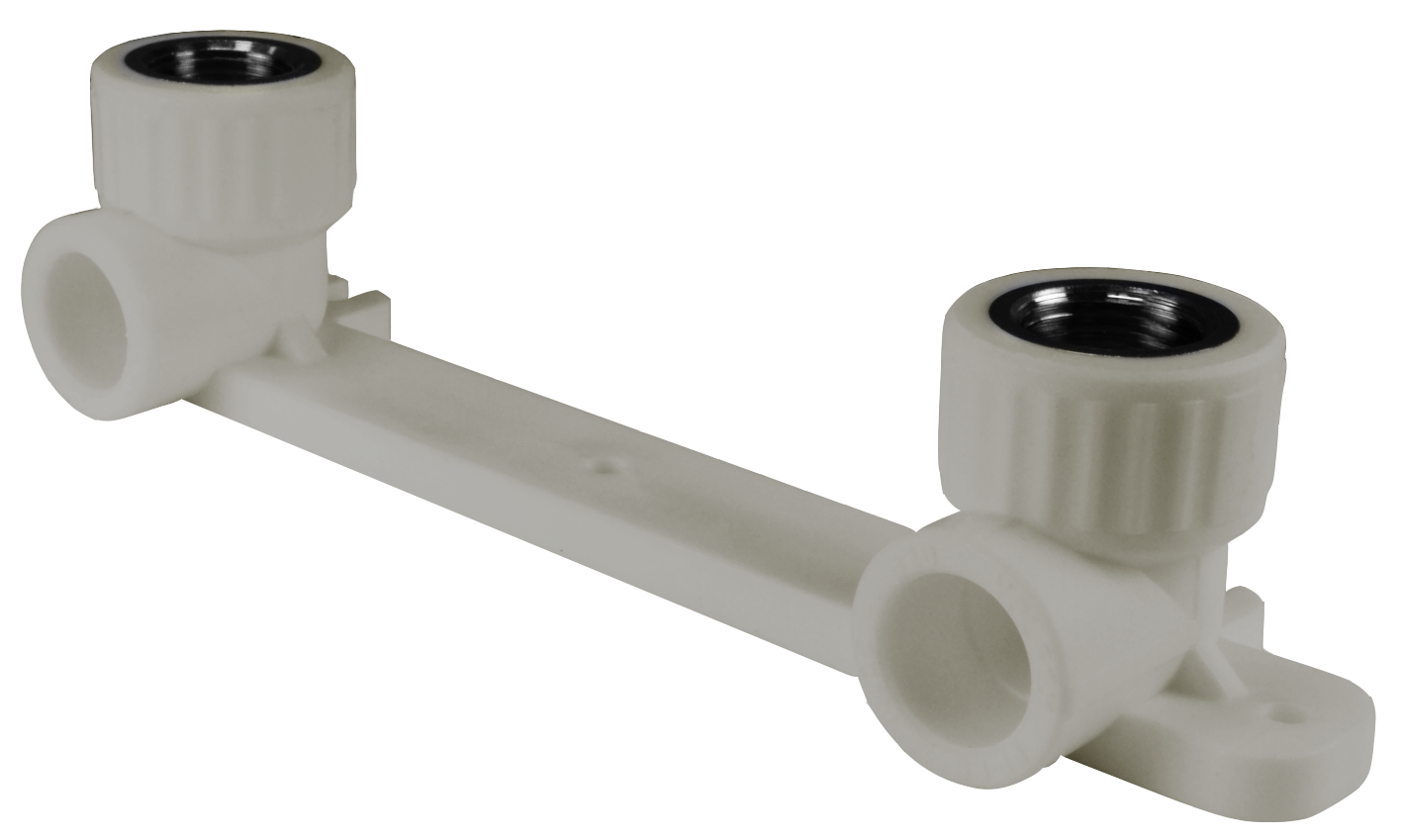 Планка монтажная 20x3/4' НР для смесителя, с водорозетками, полипропиленовая PPR серая
