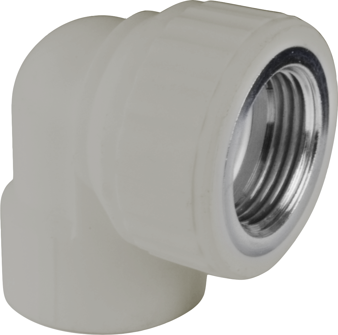 Угольник комбинированный 20x1/2' ВР переходной, полипропиленовый PPR, серый