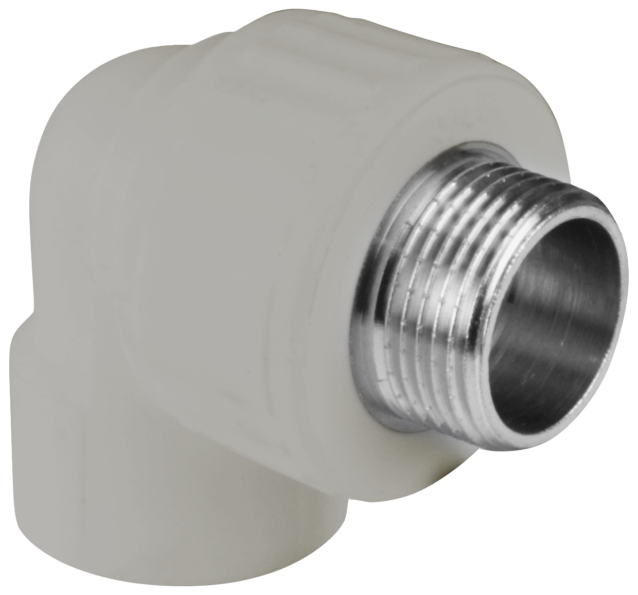 Угольник комбинированный 25x3/4' НР переходной, полипропиленовый PPR, серый